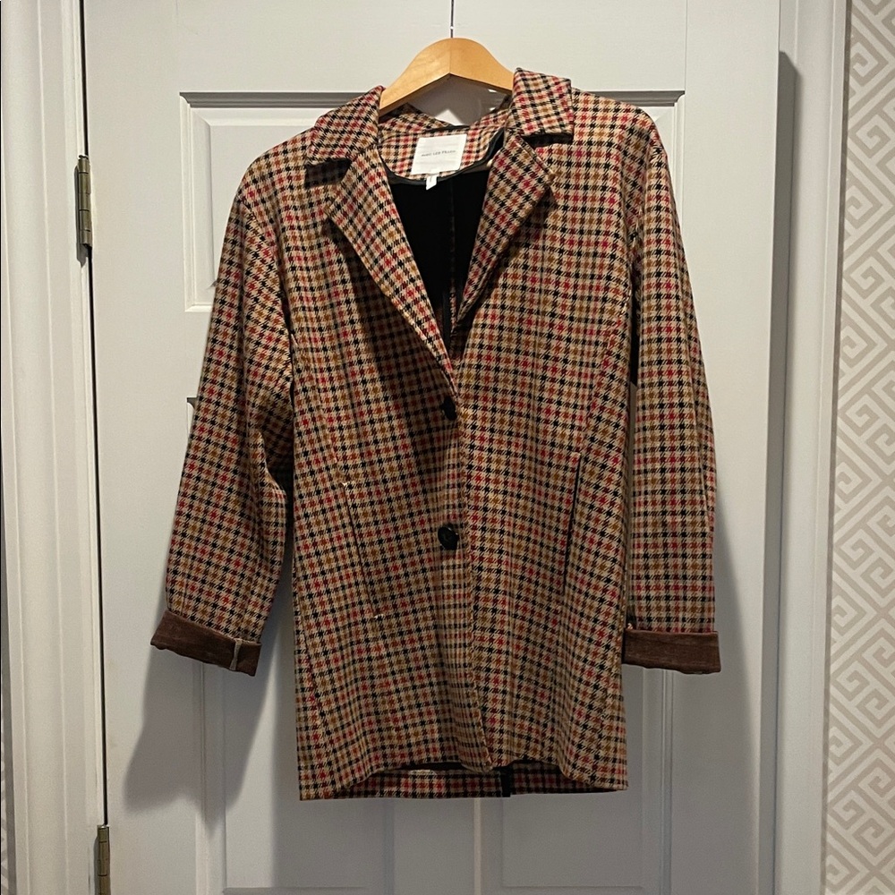 Avec Les Filles Checkered Blazer - Brown and Black